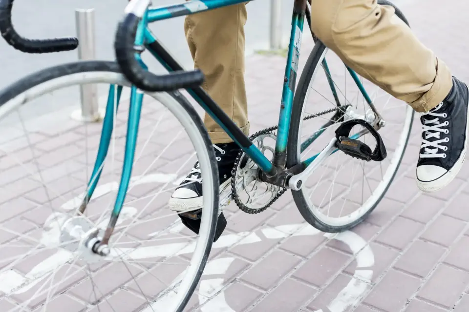 Close up man riding his bicycle (1)